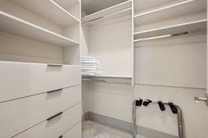 View of walk in closet