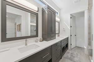 Full bathroom featuring double vanity