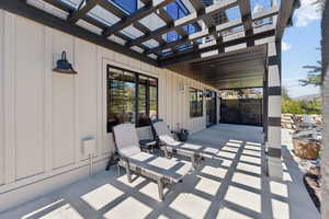 View of patio / terrace featuring a pergola