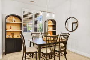 Dining space with baseboards