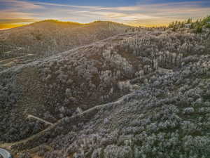 Nature at dusk featuring a mountain view
