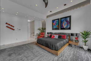 Bedroom featuring recessed lighting
