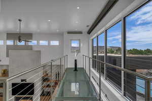 Corridor with recessed lighting