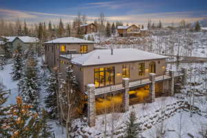 View of snow covered house