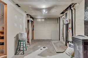 View of below grade area