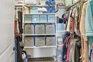 View of walk in closet