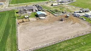 Aerial view of sparsely populated area