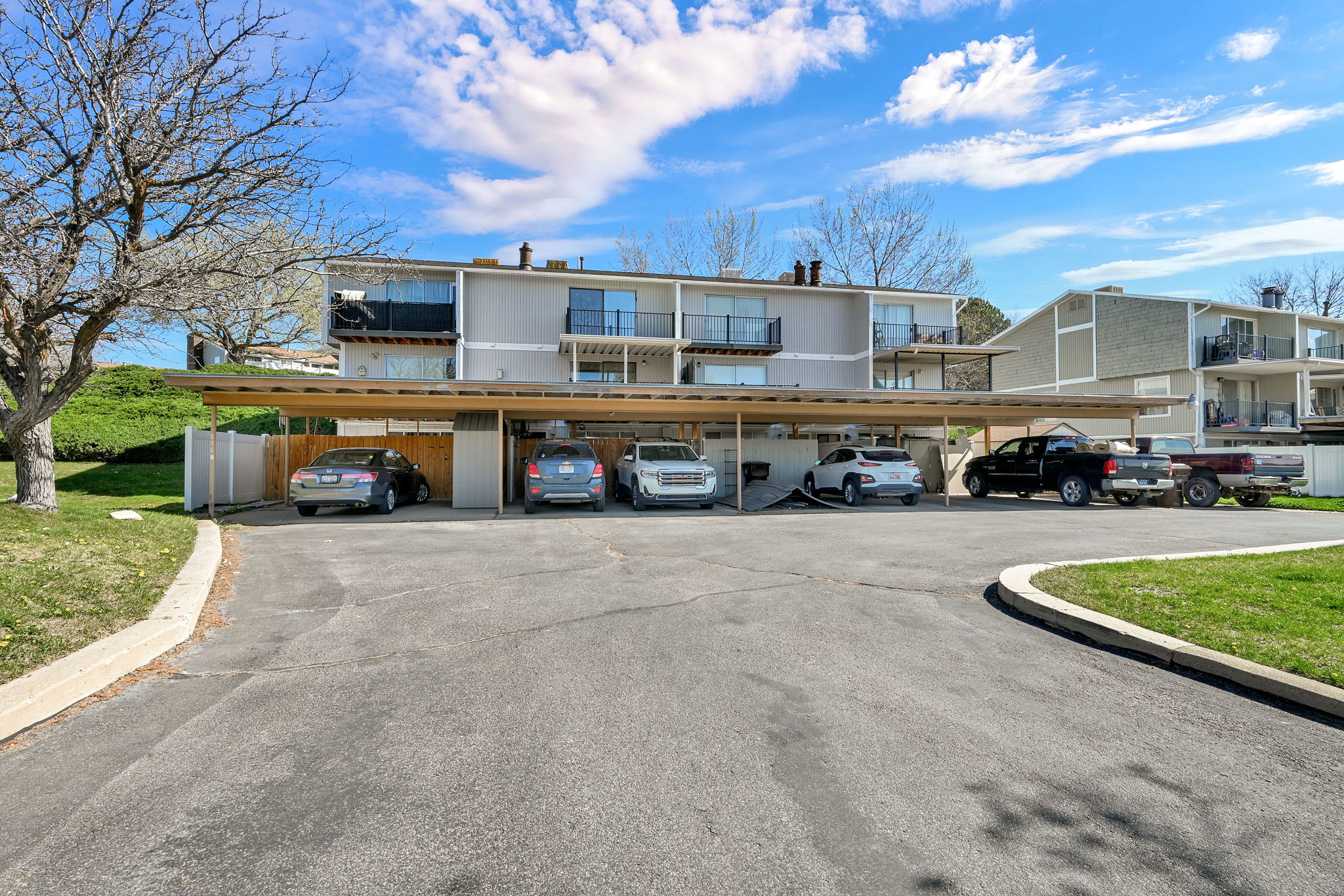 View of front of home featuring covered parking