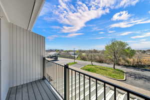 Balcony featuring a residential view