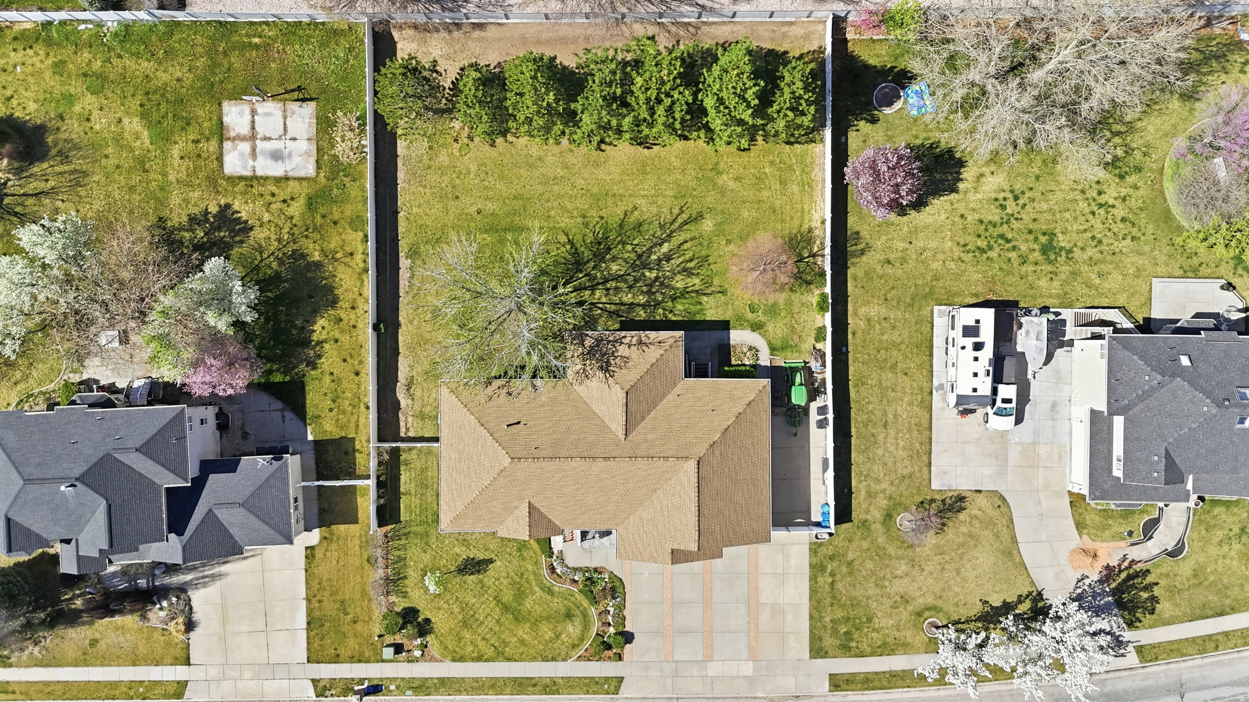 Aerial view of residential area