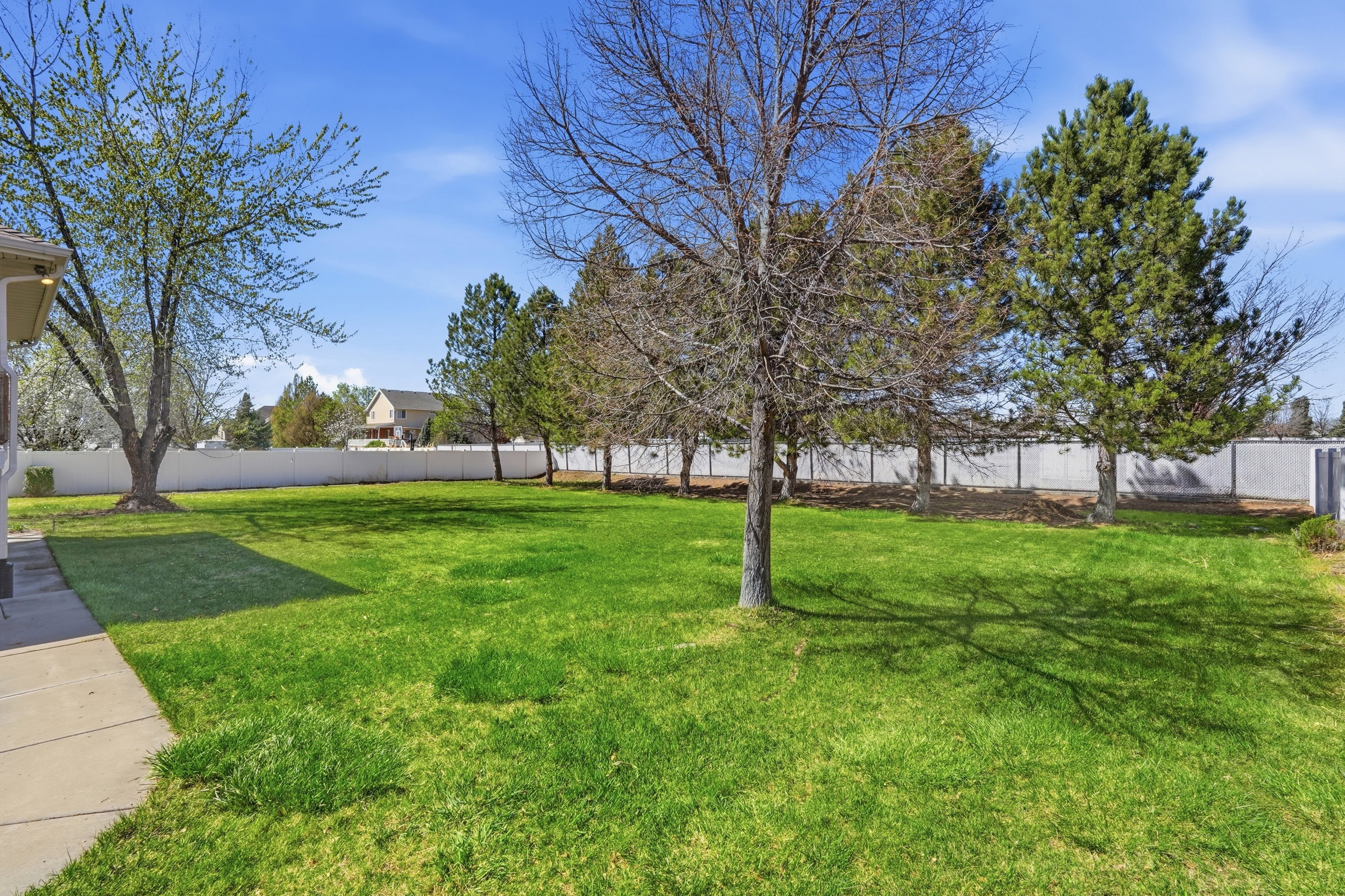 View of fenced yard
