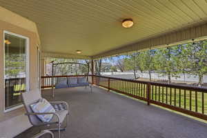 View of fenced backyard