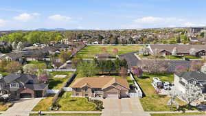 Aerial view of residential area
