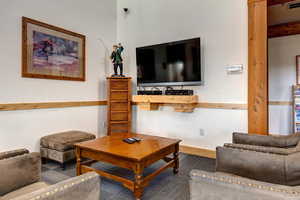 Living room featuring baseboards