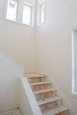 Stairs with plenty of natural light
