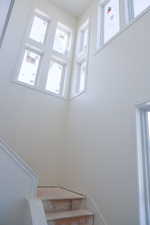 Stairway with plenty of natural light