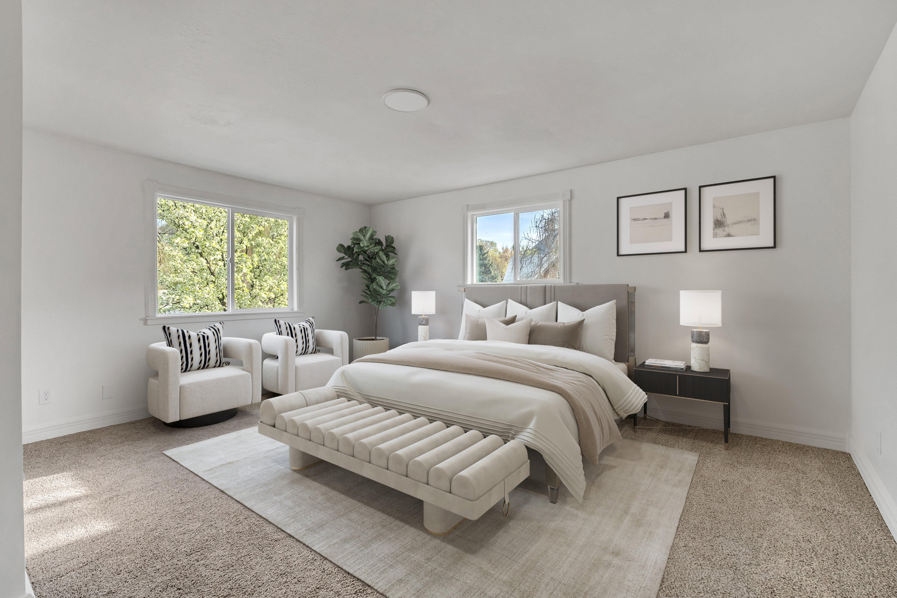 Bedroom with baseboards