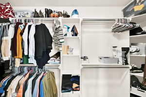 View of walk in closet