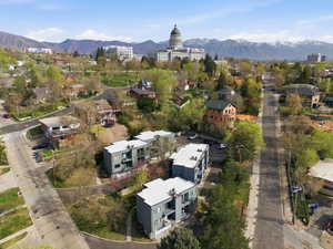 Bird's eye view of a mountain backdrop