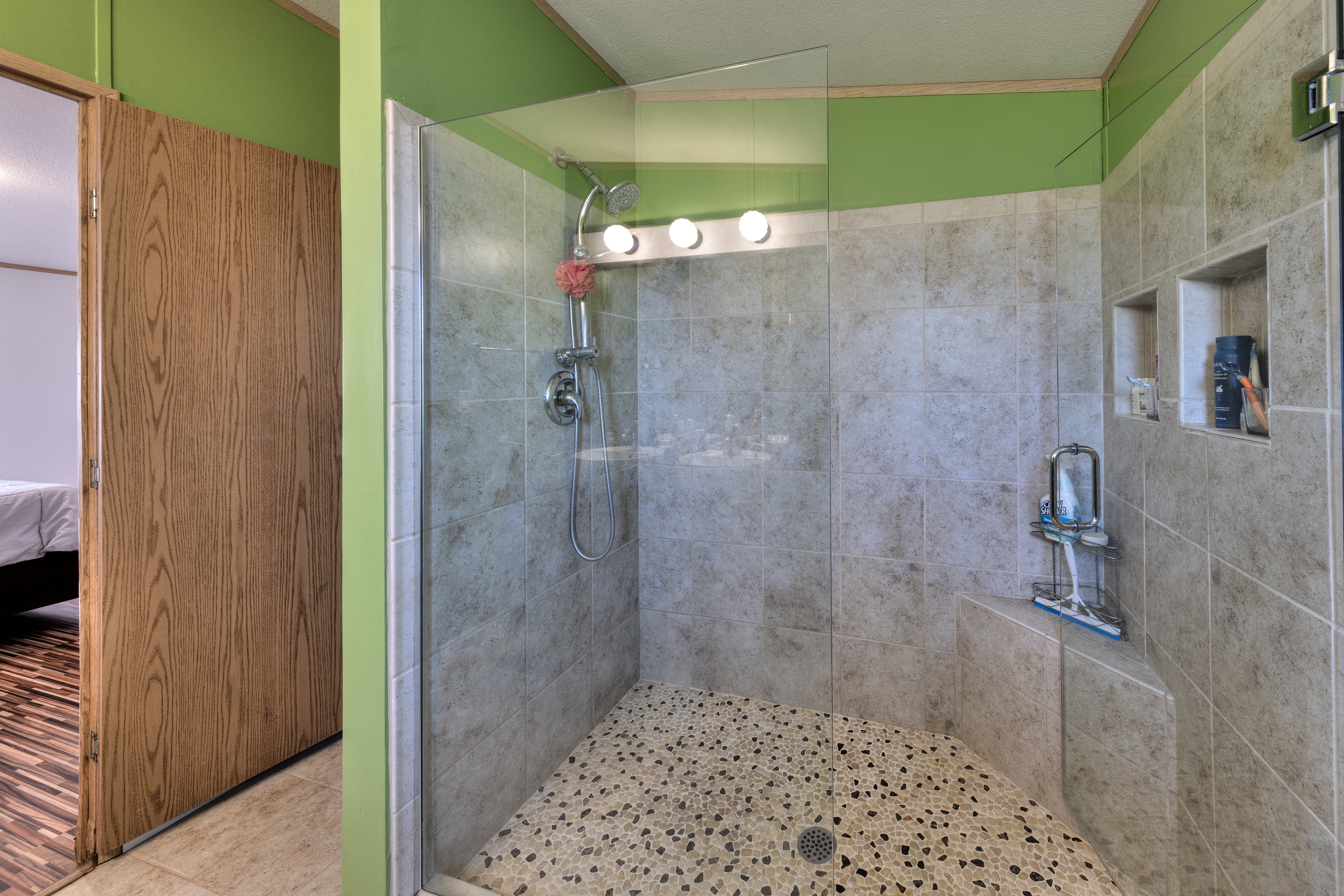 Primary bath - updated with walk in shower.