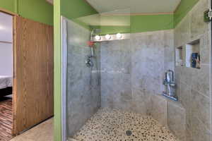 Primary bath - updated with walk in shower.