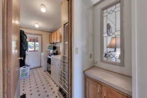Laundry area and walk out to back deck.