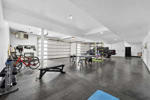 Garage with a heating unit