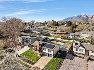 Aerial view of residential area