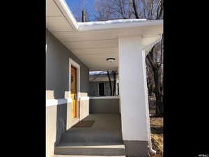View of covered porch