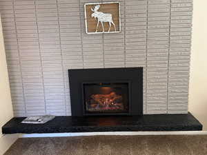 Detailed view of a fireplace