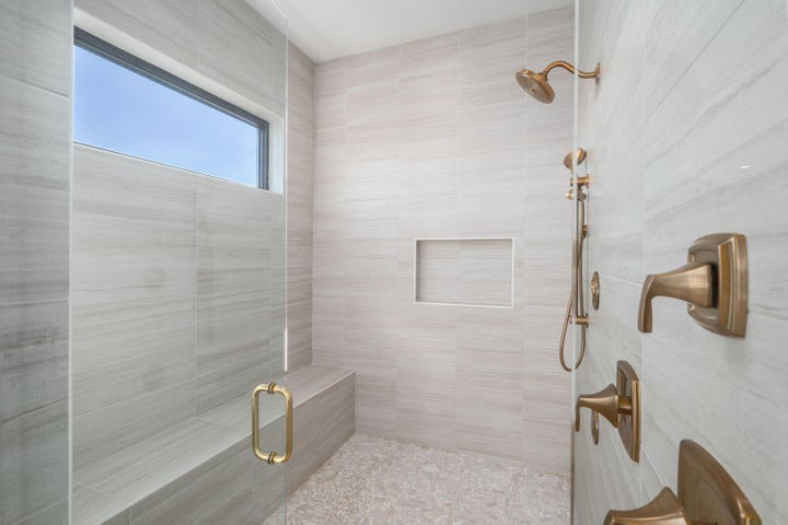 Bathroom with a shower stall