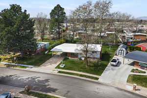 Aerial view of residential area