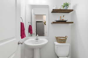 Half bath; main floor.