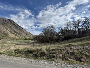 View of mountain background with rural landscape