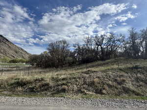 View of yard with a rural view and a mountain view
