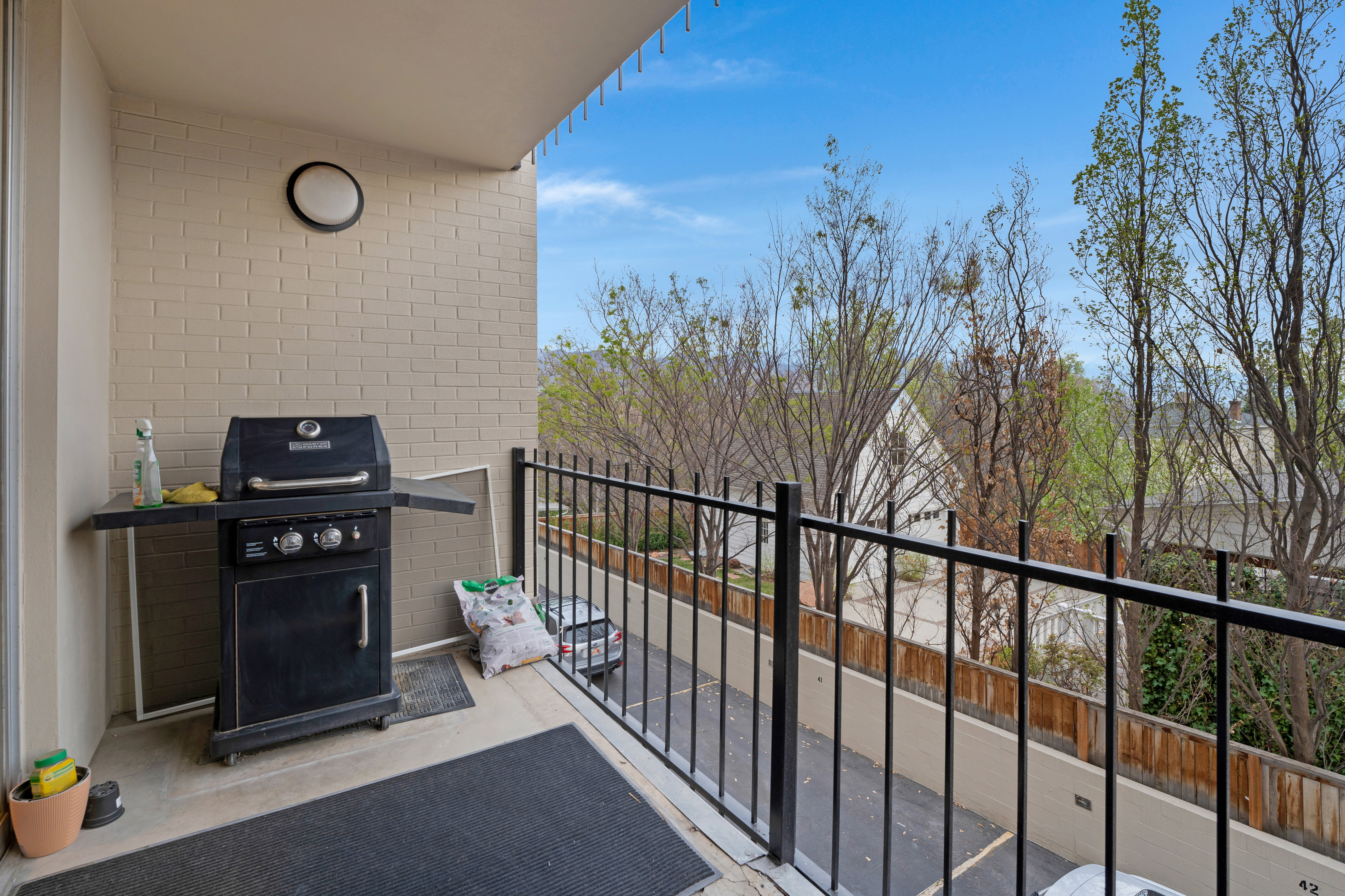Balcony with a grill