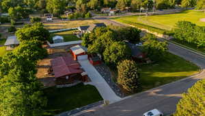 Aerial view of residential area