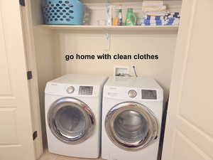 Laundry area featuring washing machine and dryer