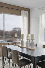 Dining area with baseboards