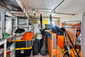 Large storage area with water heater