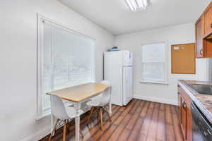 Kitchen has room for small table and chairs