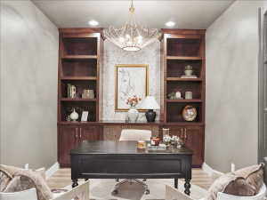 Built-in cabinetry with integrated shelving and base storage