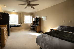 Bedroom with ceiling fan