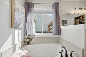 Bathroom with an over-sized bath