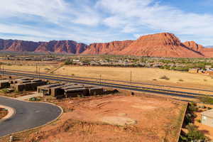 Mountain view with nearby suburban area