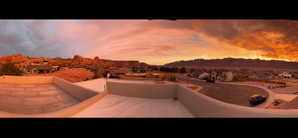 Rooftop deck at sunset