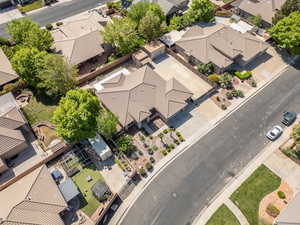 Aerial perspective of suburban area