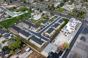 Aerial view of property and surrounding area.