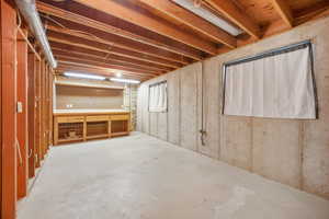View of unfinished basement
