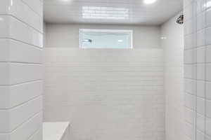 Tiled walk-in shower